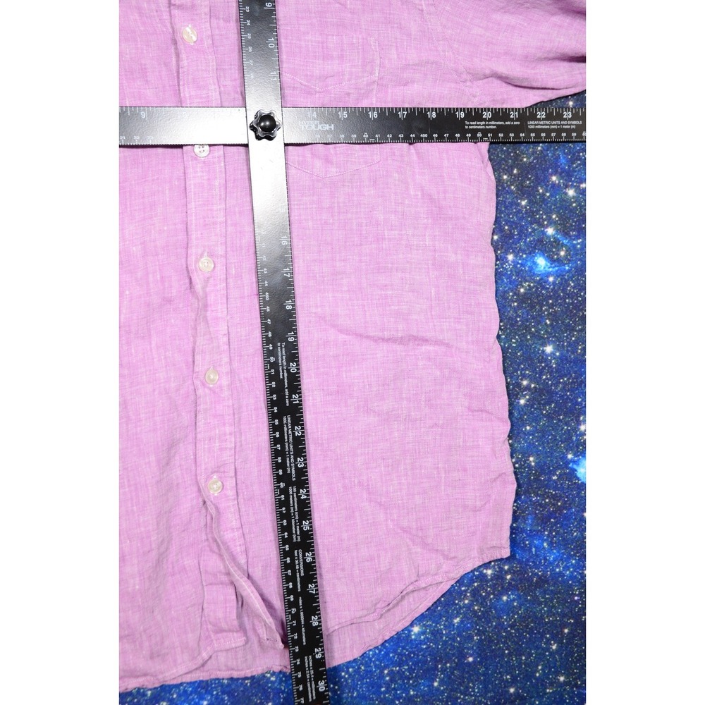 UNTUCKit Shirt Mens Large Purple Linen Slim Fit‎ Long Sleeve Button Down Casual - Picture 6 of 8